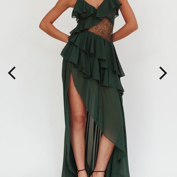 Green Ruffled Dress - Picture 9 of 9